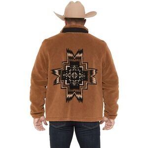 Pendleton Men's Tahuya Autumn StarBerber Jacket Large Aztec Brown Cowboy NEW